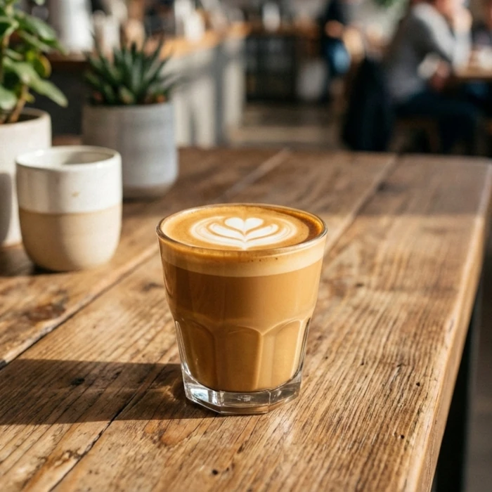 Cortado coffee w szklance – aromatyczna kawa cortado w proporcji 1:1