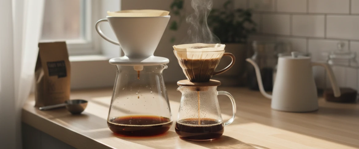 Kaffee aus dem Dripper – fertig gebrühter Filterkaffee