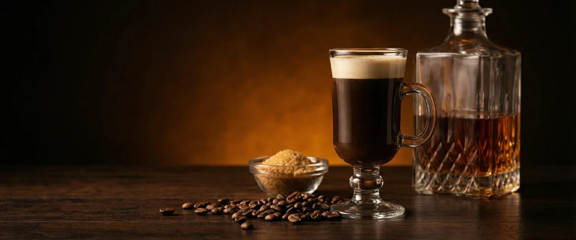 Irish coffee – kawa irlandzka z whisky, cukrem i śmietanką