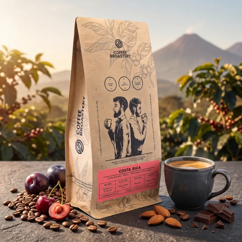 Kawa ziarnista Costa Rica San Rafael, espresso, wiśnie, śliwki i migdały.