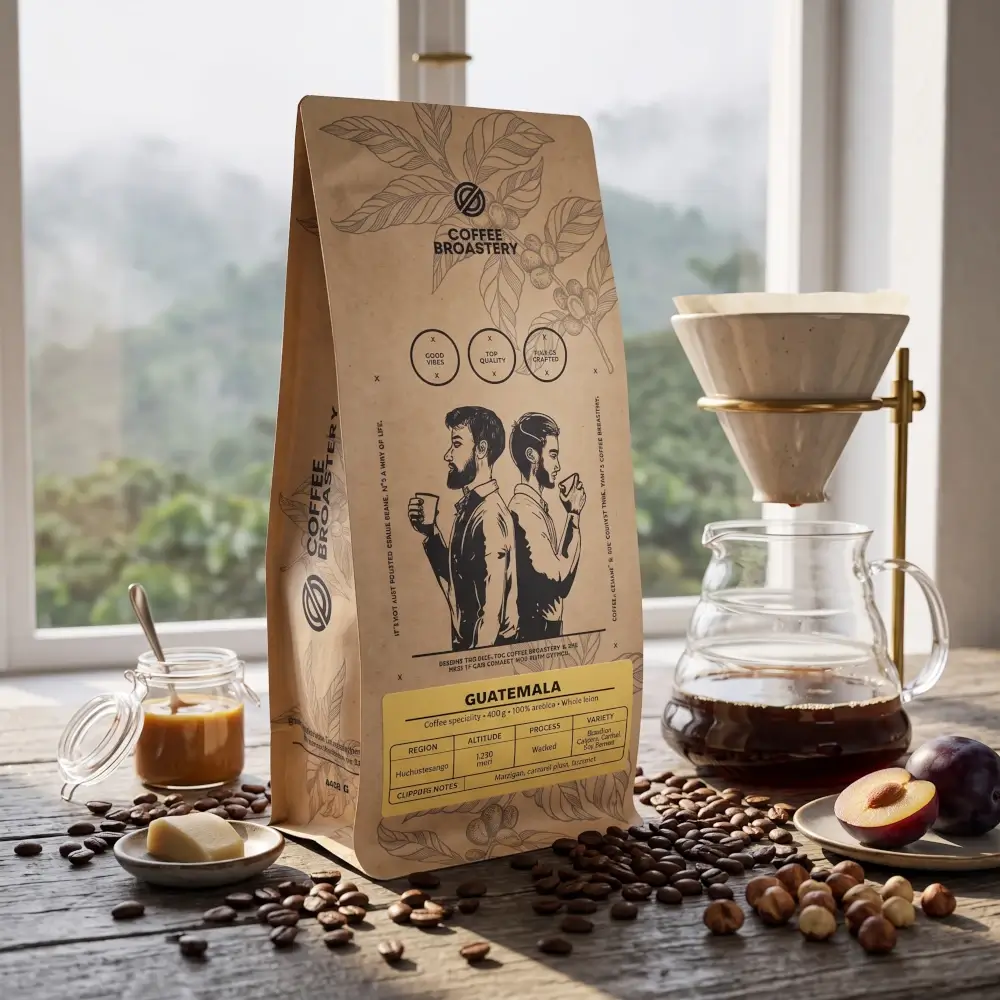 Kawa ziarnista Guatemala Peña Roja, dripper, karmel, marcepan i śliwki.