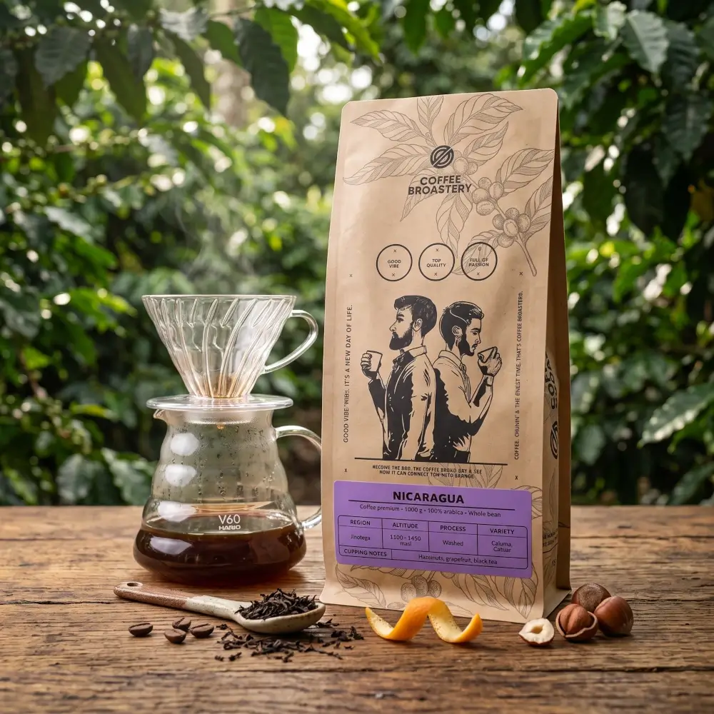 Kawa ziarnista Nicaragua Colibrí Azul, dripper, czarna herbata, grejpfrut i orzechy.
