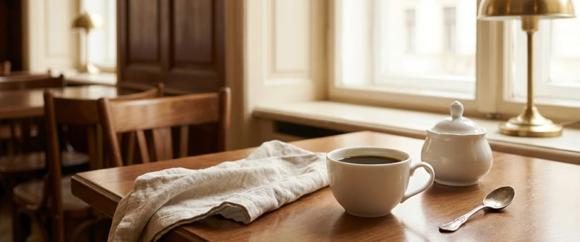 Kawa po wiedeńsku podana w stylu klasycznej wiedeńskiej kawiarni