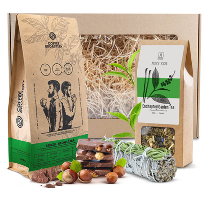 Geschenkset Bohnenkaffee Coffee Broastery + Tee + Weißer Salbei Weihrauch