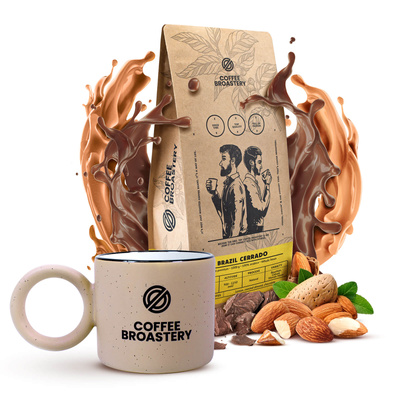 Coffee Broastery Set: Brazil Cerrado Kaffee + Becher