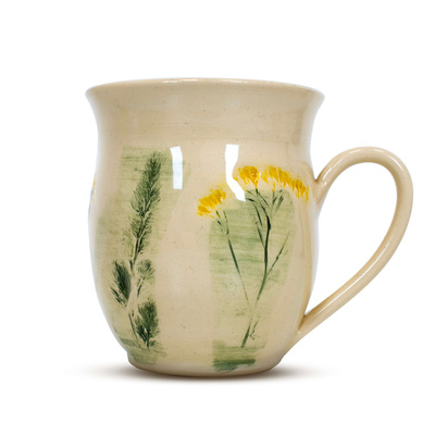 Keramikbecher Flora Yellow 350 ml – Serie Crater